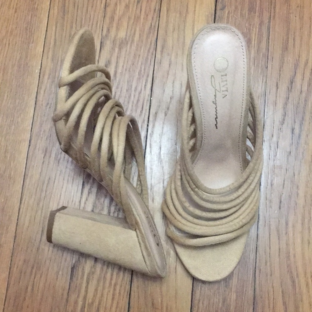 Olivia Strappy Nude Mules